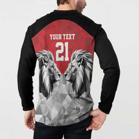 Kenya Rugby Custom Button Sweatshirt Red Kenyan 22-23 Motif - Wonder Print Shop