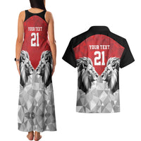 Kenya Rugby Custom Couples Matching Tank Maxi Dress and Hawaiian Shirt Red Kenyan 22-23 Motif - Wonder Print Shop