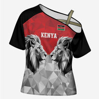 Kenya Rugby Custom Cross Shoulder Shirt Red Kenyan 22-23 Motif - Wonder Print Shop