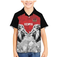 Kenya Rugby Custom Family Matching Mermaid Dress and Hawaiian Shirt Red Kenyan 22-23 Motif - Wonder Print Shop