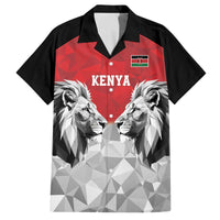 Kenya Rugby Custom Family Matching Off The Shoulder Long Sleeve Dress and Hawaiian Shirt Red Kenyan 22-23 Motif - Wonder Print Shop
