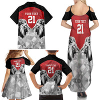 Kenya Rugby Custom Family Matching Summer Maxi Dress and Hawaiian Shirt Red Kenyan 22-23 Motif - Wonder Print Shop