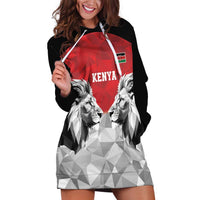 Kenya Rugby Custom Hoodie Dress Red Kenyan 22-23 Motif - Wonder Print Shop