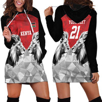 Kenya Rugby Custom Hoodie Dress Red Kenyan 22-23 Motif - Wonder Print Shop