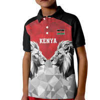 Kenya Rugby Custom Kid Polo Shirt Red Kenyan 22-23 Motif - Wonder Print Shop