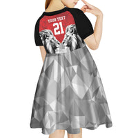 Kenya Rugby Custom Kid Short Sleeve Dress Red Kenyan 22-23 Motif - Wonder Print Shop