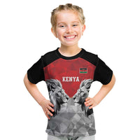 Kenya Rugby Custom Kid T Shirt Red Kenyan 22-23 Motif - Wonder Print Shop
