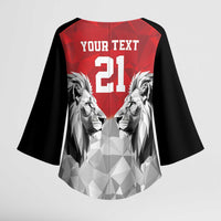 Kenya Rugby Custom Kimono Sleeve Blouse Red Kenyan 22-23 Motif - Wonder Print Shop