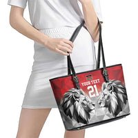 Kenya Rugby Custom Leather Tote Bag Red Kenyan 22-23 Motif - Wonder Print Shop