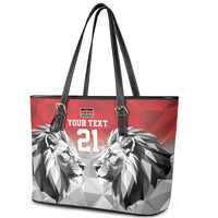 Kenya Rugby Custom Leather Tote Bag Red Kenyan 22-23 Motif - Wonder Print Shop