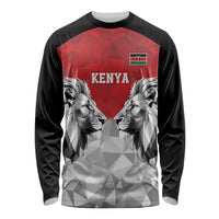 Kenya Rugby Custom Long Sleeve Shirt Red Kenyan 22-23 Motif - Wonder Print Shop