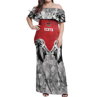 Kenya Rugby Custom Off Shoulder Maxi Dress Red Kenyan 22-23 Motif - Wonder Print Shop