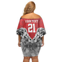 Kenya Rugby Custom Off Shoulder Short Dress Red Kenyan 22-23 Motif - Wonder Print Shop