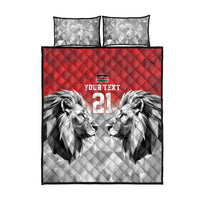 Kenya Rugby Custom Quilt Bed Set Red Kenyan 22-23 Motif - Wonder Print Shop