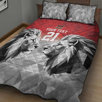 Kenya Rugby Custom Quilt Bed Set Red Kenyan 22-23 Motif - Wonder Print Shop