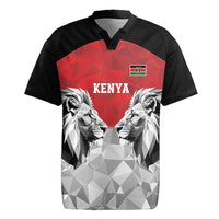 Kenya Rugby Custom Rugby Jersey Red Kenyan 22-23 Motif - Wonder Print Shop