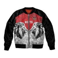 Kenya Rugby Custom Sleeve Zip Bomber Jacket Red Kenyan 22-23 Motif - Wonder Print Shop