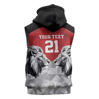 Kenya Rugby Custom Sleeveless Zip Hoodie Red Kenyan 22-23 Motif - Wonder Print Shop