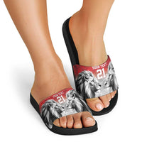 Kenya Rugby Custom Slide Sandals Red Kenyan 22-23 Motif - Wonder Print Shop