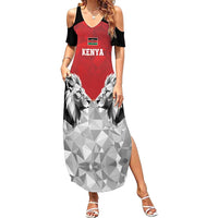 Kenya Rugby Custom Summer Maxi Dress Red Kenyan 22-23 Motif - Wonder Print Shop