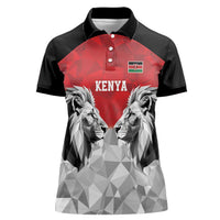 Kenya Rugby Custom Women Polo Shirt Red Kenyan 22-23 Motif - Wonder Print Shop