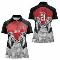 Kenya Rugby Custom Women Polo Shirt Red Kenyan 22-23 Motif - Wonder Print Shop