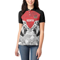 Kenya Rugby Custom Women Polo Shirt Red Kenyan 22-23 Motif - Wonder Print Shop