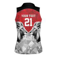 Kenya Rugby Custom Women Sleeveless Polo Shirt Red Kenyan 22-23 Motif - Wonder Print Shop