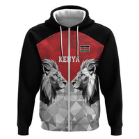 Kenya Rugby Custom Zip Hoodie Red Kenyan 22-23 Motif - Wonder Print Shop