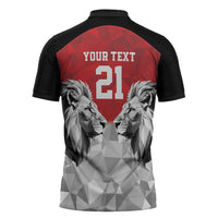 Kenya Rugby Custom Zipper Polo Shirt Red Kenyan 22-23 Motif - Wonder Print Shop