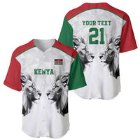 Kenya Rugby Custom Baseball Jersey White Kenyan 22-23 Motif - Wonder Print Shop