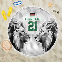 Kenya Rugby Custom Beach Blanket White Kenyan 22-23 Motif - Wonder Print Shop