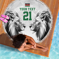 Kenya Rugby Custom Beach Blanket White Kenyan 22-23 Motif - Wonder Print Shop