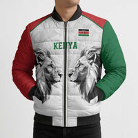 Kenya Rugby Custom Bomber Puffer Jacket White Kenyan 22-23 Motif - Wonder Print Shop