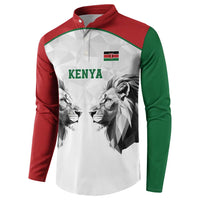 Kenya Rugby Custom Button Sweatshirt White Kenyan 22-23 Motif - Wonder Print Shop
