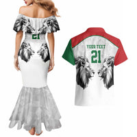 Kenya Rugby Custom Couples Matching Mermaid Dress and Hawaiian Shirt White Kenyan 22-23 Motif - Wonder Print Shop