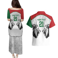 Kenya Rugby Custom Couples Matching Puletasi and Hawaiian Shirt White Kenyan 22-23 Motif - Wonder Print Shop