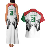 Kenya Rugby Custom Couples Matching Tank Maxi Dress and Hawaiian Shirt White Kenyan 22-23 Motif - Wonder Print Shop