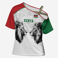 Kenya Rugby Custom Cross Shoulder Shirt White Kenyan 22-23 Motif - Wonder Print Shop