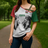 Kenya Rugby Custom Cross Shoulder Shirt White Kenyan 22-23 Motif - Wonder Print Shop