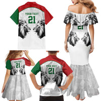 Kenya Rugby Custom Family Matching Mermaid Dress and Hawaiian Shirt White Kenyan 22-23 Motif - Wonder Print Shop