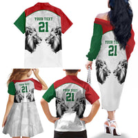 Kenya Rugby Custom Family Matching Off The Shoulder Long Sleeve Dress and Hawaiian Shirt White Kenyan 22-23 Motif - Wonder Print Shop