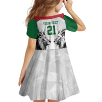 Kenya Rugby Custom Family Matching Off Shoulder Maxi Dress and Hawaiian Shirt White Kenyan 22-23 Motif - Wonder Print Shop