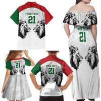 Kenya Rugby Custom Family Matching Off Shoulder Maxi Dress and Hawaiian Shirt White Kenyan 22-23 Motif - Wonder Print Shop