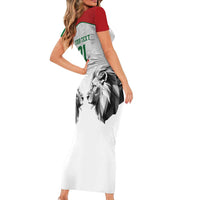 Kenya Rugby Custom Family Matching Short Sleeve Bodycon Dress and Hawaiian Shirt White Kenyan 22-23 Motif - Wonder Print Shop