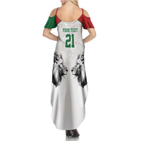 Kenya Rugby Custom Family Matching Summer Maxi Dress and Hawaiian Shirt White Kenyan 22-23 Motif - Wonder Print Shop