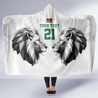Kenya Rugby Custom Hooded Blanket White Kenyan 22-23 Motif - Wonder Print Shop