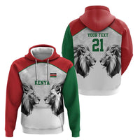 Kenya Rugby Custom Hoodie White Kenyan 22-23 Motif - Wonder Print Shop