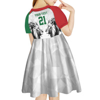 Kenya Rugby Custom Kid Short Sleeve Dress White Kenyan 22-23 Motif - Wonder Print Shop