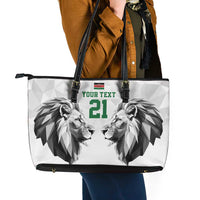 Kenya Rugby Custom Leather Tote Bag White Kenyan 22-23 Motif - Wonder Print Shop